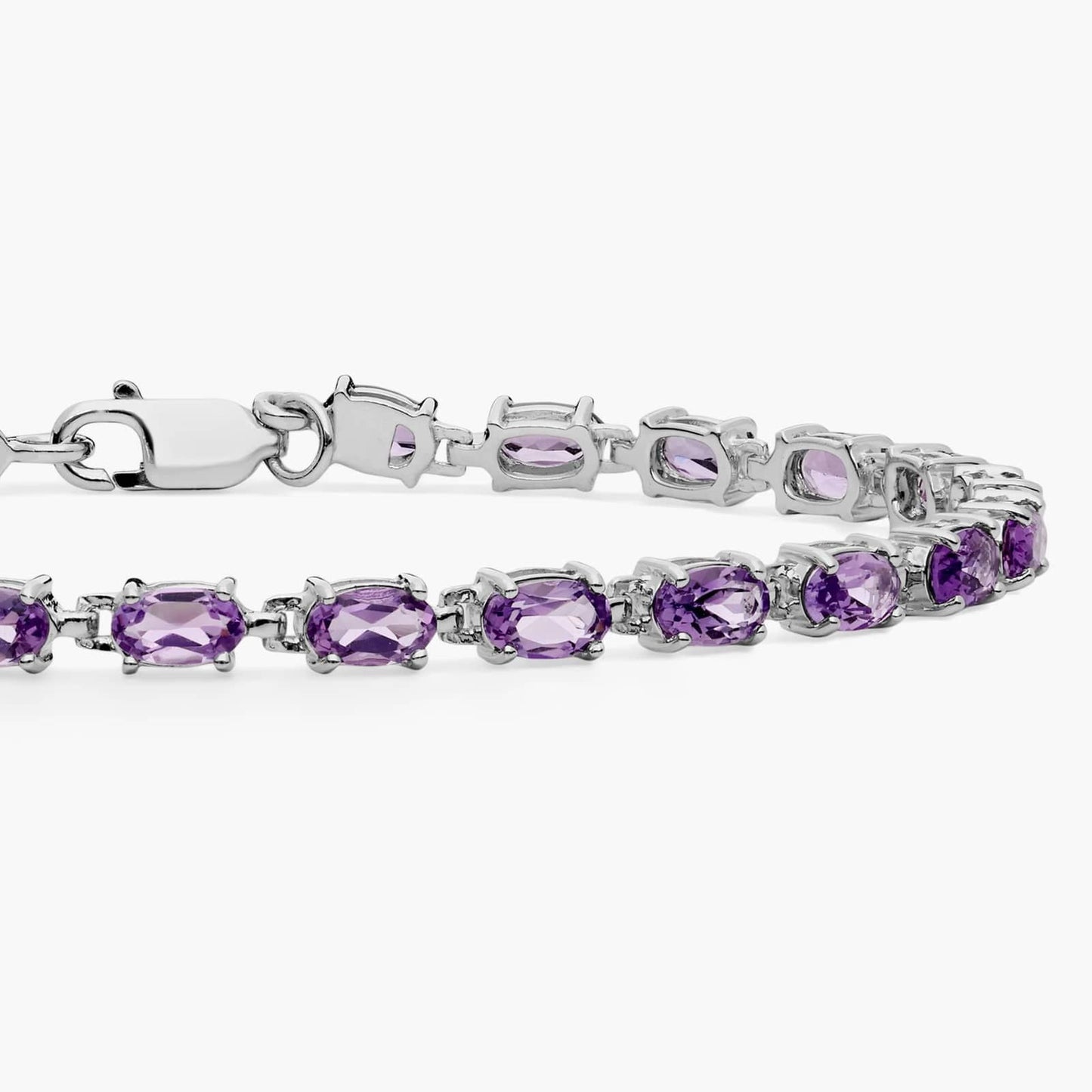 Amethyst Sterling Silver Tennis Bracelet