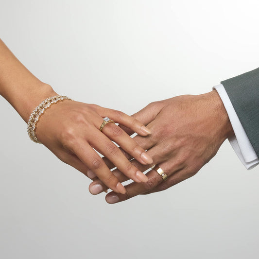 Asscher Cut Diamond Solitaire Ring in Yellow Gold with Hand Engraved Vintage Band