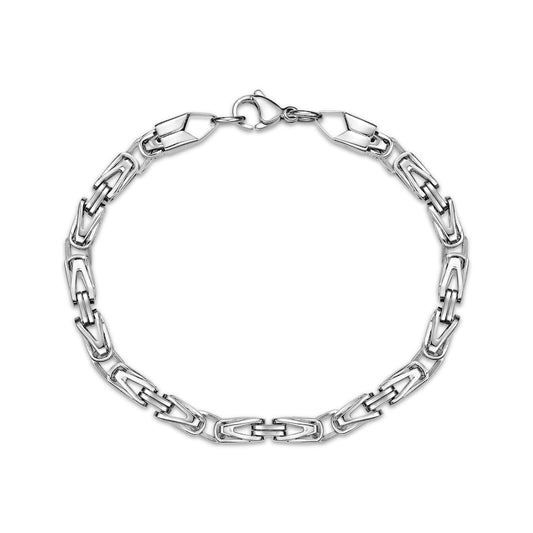 Architectural Link Silver Men’s Bracelet