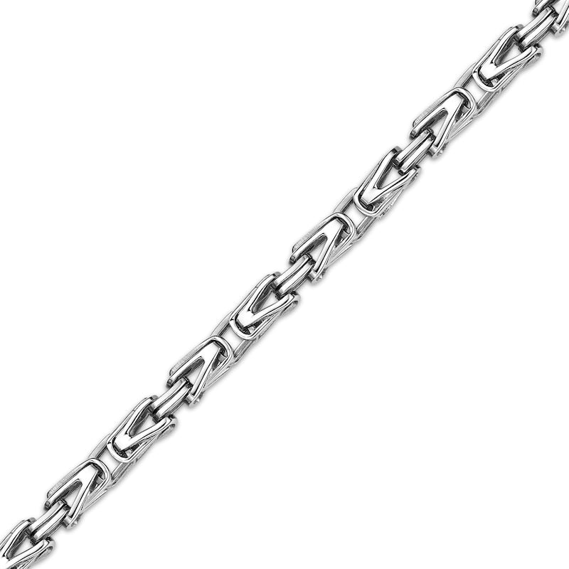 Architectural Link Silver Men’s Bracelet