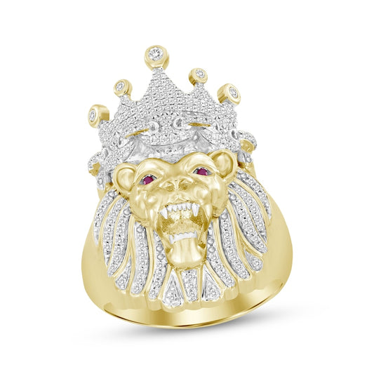 Regal Lion Crown Statement Silver Ring