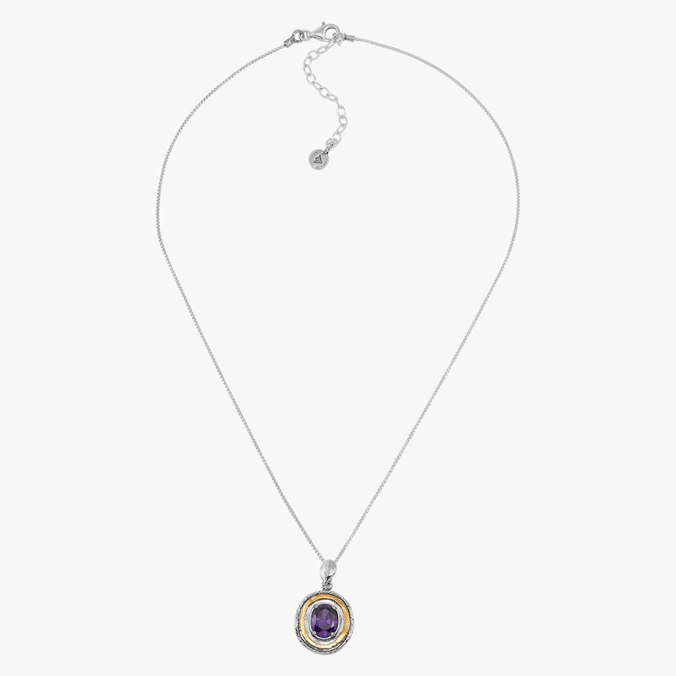 Amethyst Radiance Silver Pendant Necklace