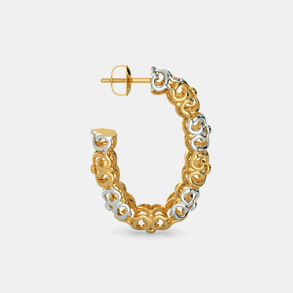 Silver Ornate Filigree Hoop Earrings