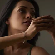 Sterling Silver Diamond Station Chain Bracelet