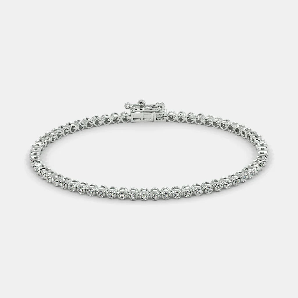Women’s 925 Sterling Silver Diamond Tennis Bracelet with Timeless Elegance